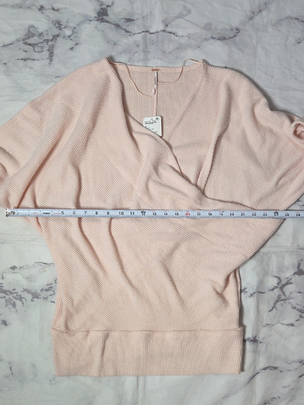Free People Cozy With You Ribbed Wrap Pullover Sweater In Champagne Toast - Picture 4 of 7